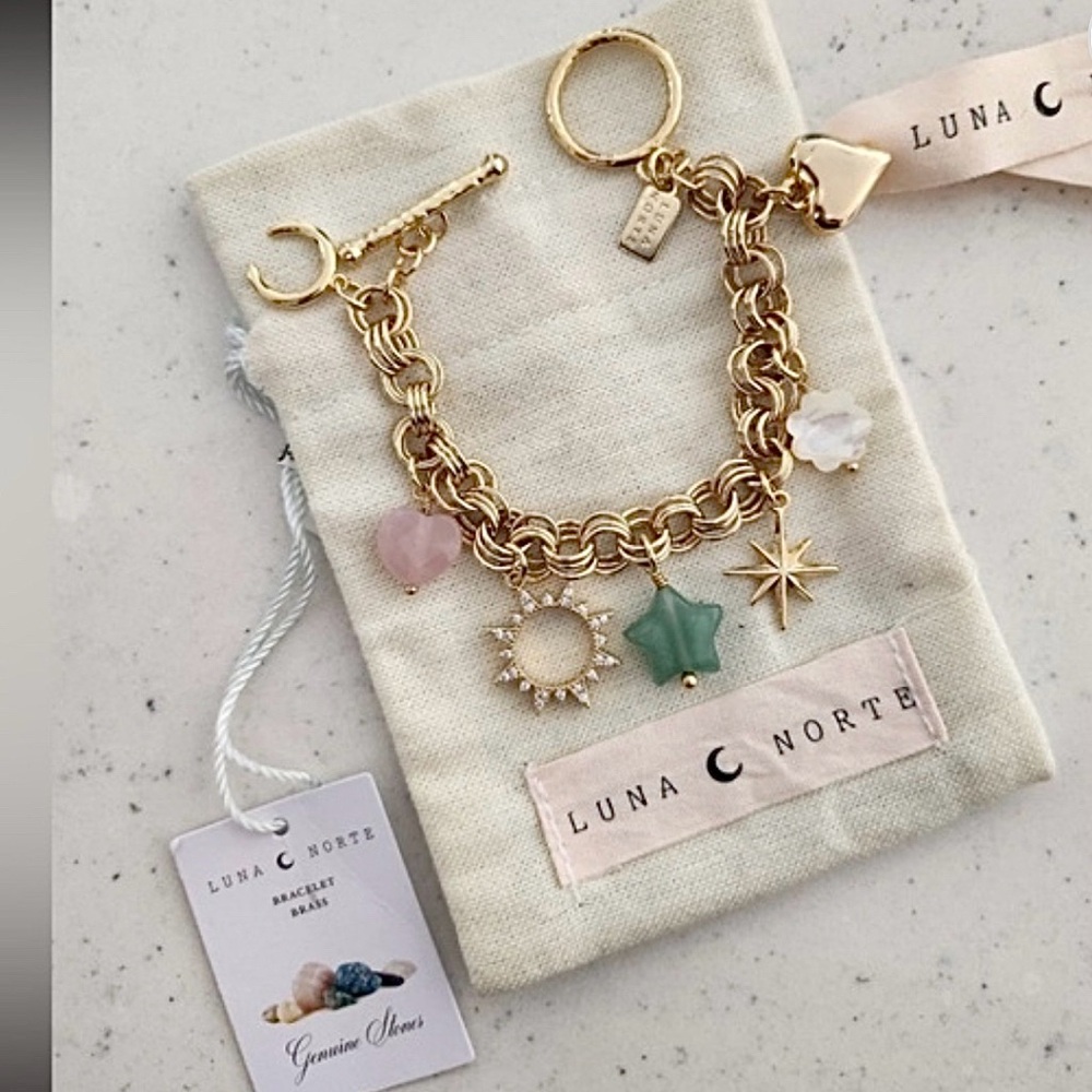 Luna Norte Charm Bracelet Gold NWT